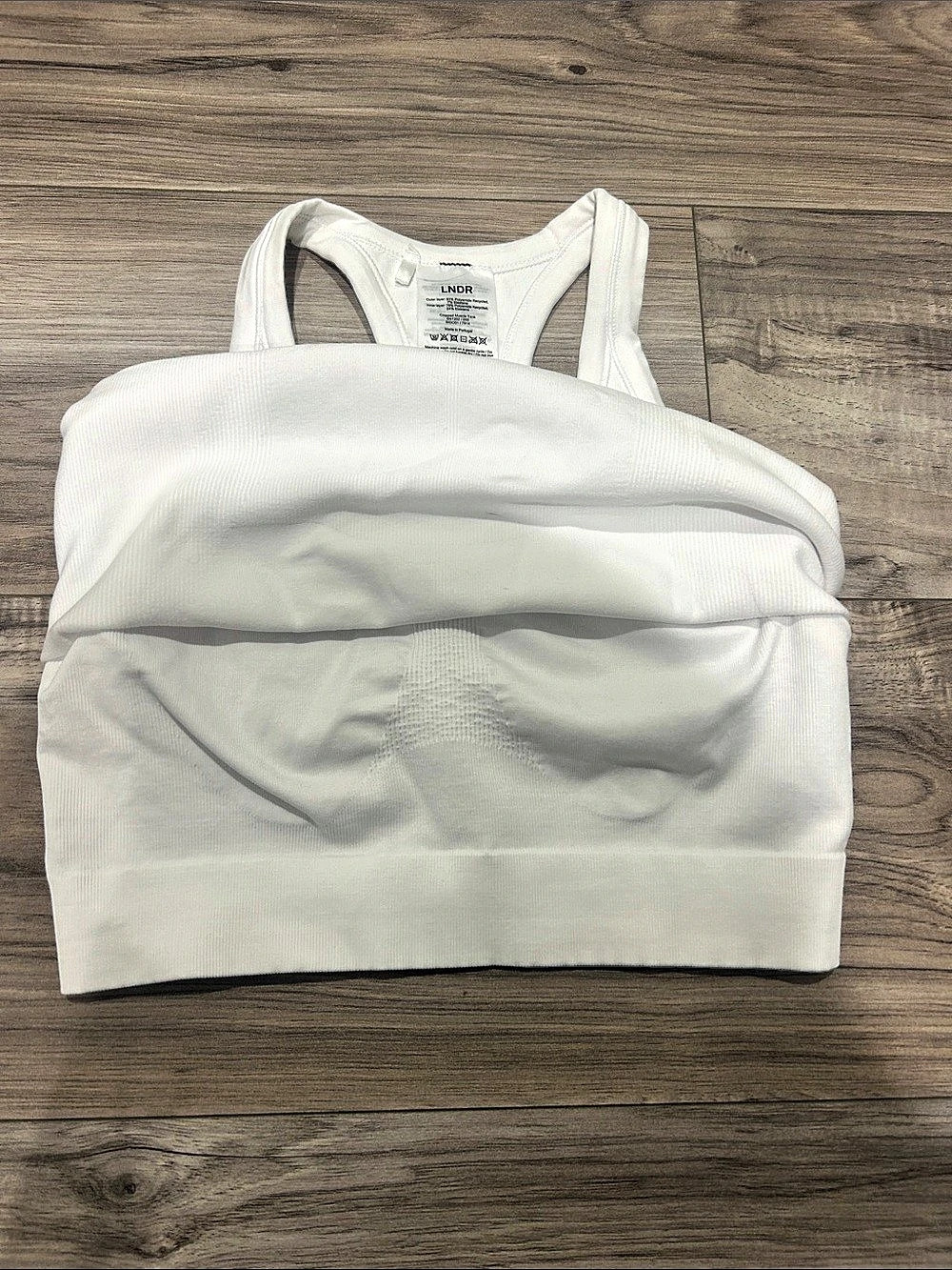 LNDR Cropped Muscle Tank Racerback White Small - Picture 5 of 5